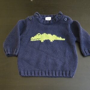 Gymboree Navy Sweater with Green Crocodile